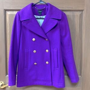 J. Crew purple pea coat size 0